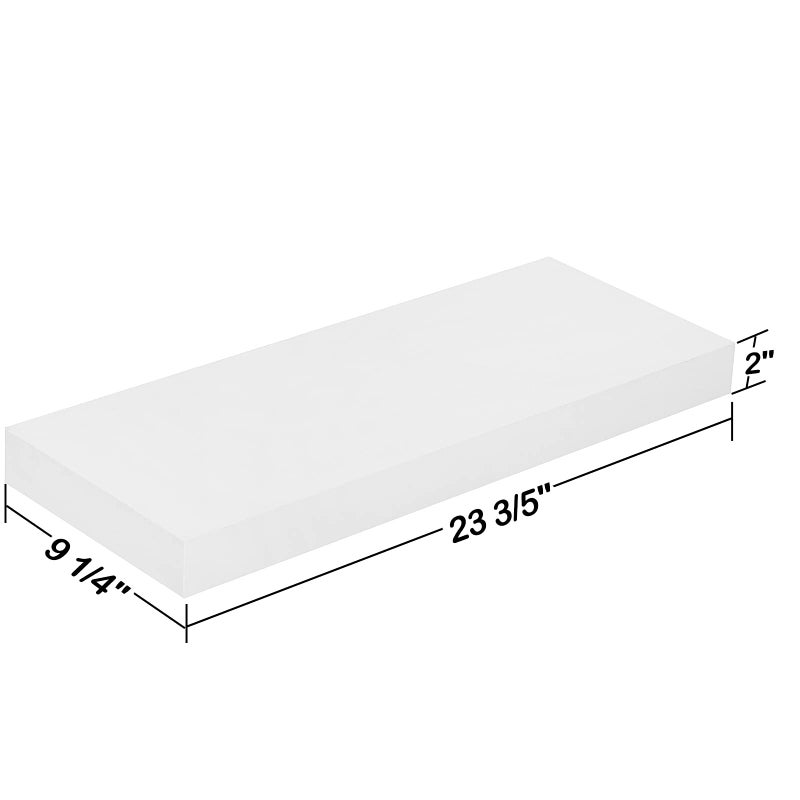 WELLAND 24 inch White Mission Floating Shelves for Wall, Bathroom and Bedroom, Modern Display and Book Shelves, Wall Mounted - Image 2